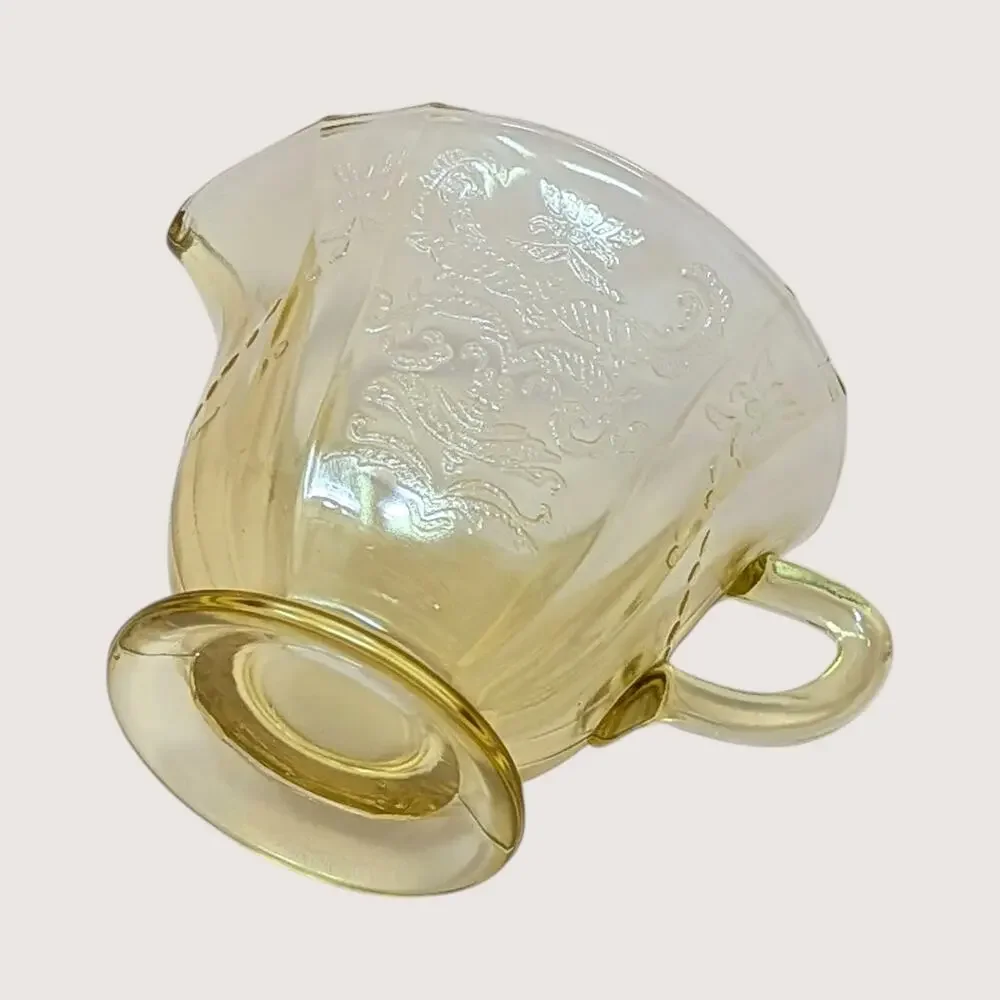 1930s Federal Glass Amber Madrid Creamer and Sugar Bowl